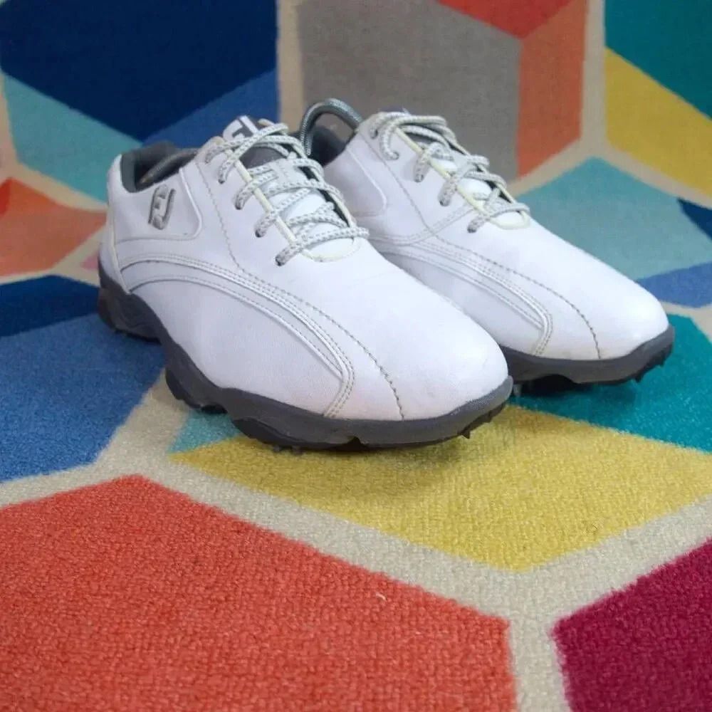 FootJoy Super Lites Men's Golf Shoes. White/Black Size 9 - Picture 3 of 6